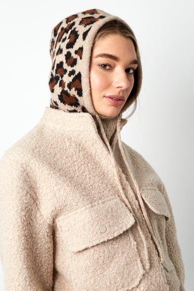 Sturmhaube mit Leopardenmuster - Beige h5 Bild2